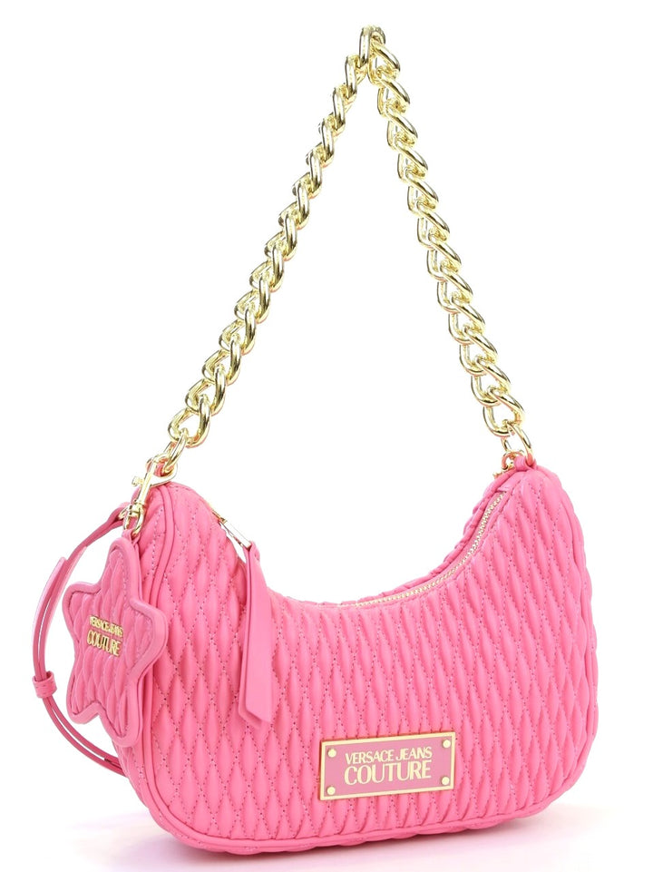 Logo Plaque Quilted Shoulder Bag
