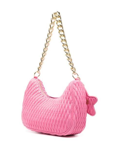 Logo Plaque Quilted Shoulder Bag