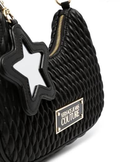 Logo Plaque Quilted Shoulder Bag