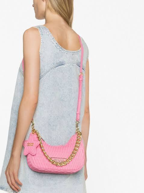 Logo Plaque Quilted Shoulder Bag